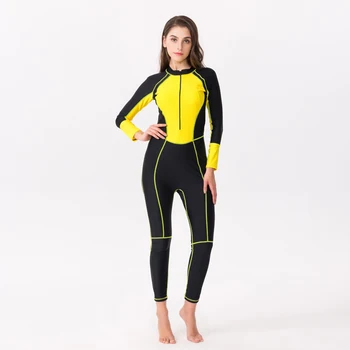 

2020 Printed Long Sleeve Rash Guard Women One Piece Female Swimsuits Swimwear Zip Up Surf Wetsuits Bathing Suits