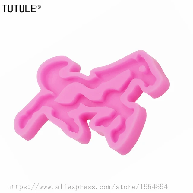 Ló Kulcstartó Epoxi Gyanta Szilikon Penész, Fényes Rózsaszín Kulcstartó, Polimer Agyag, Fondant Sütemény Penész - Image 5