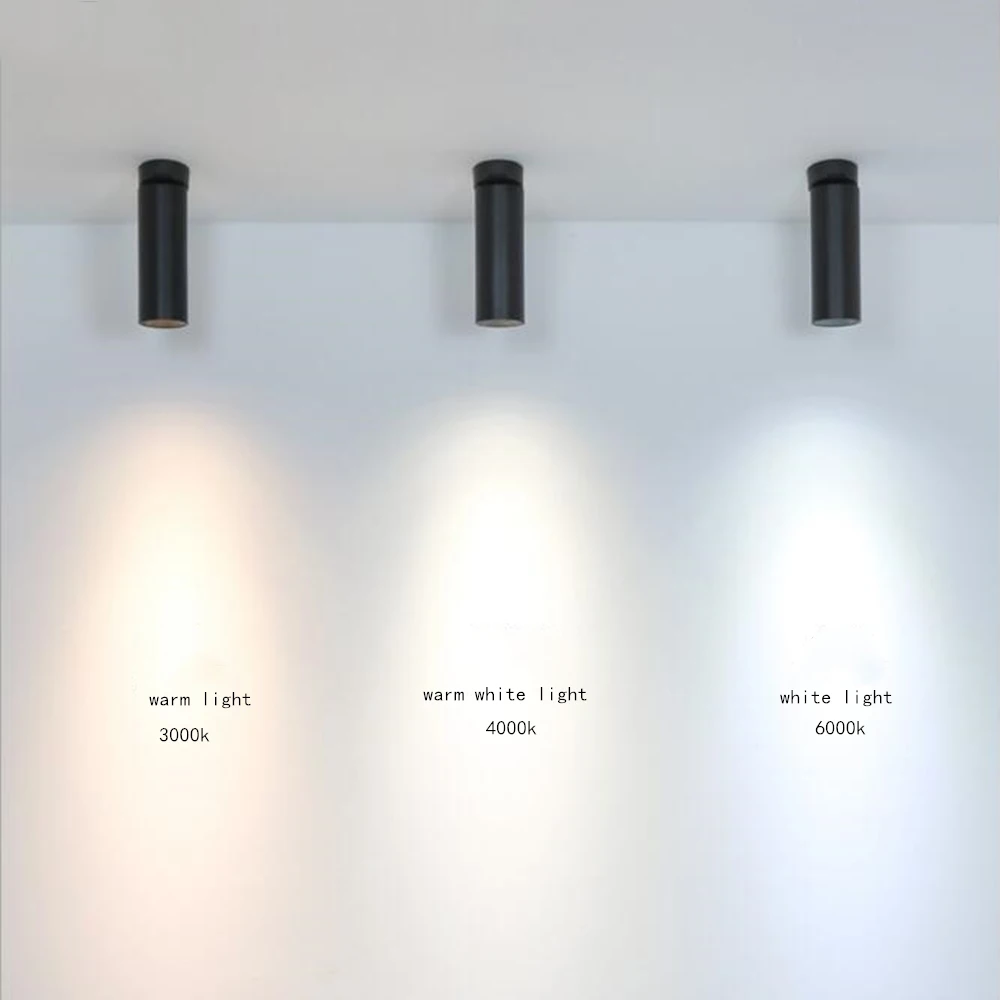 US $12.63 Ceiling Lights Led Spotlight Surface Mounted COB 7W12W20W30W 360 Free Rotation Cob Ceiling Mounted TwoWire Lamp Famliy Store