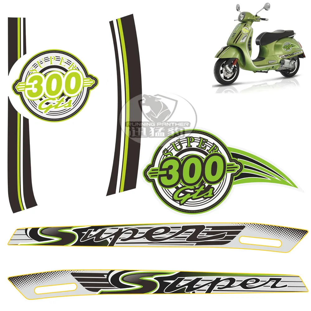 Наклейка на Корпус мотоцикла s Чехол подходит для PIAGGIO VESPA GTS SUPER 300 GTS300 Спортивная эмблема Светоотражающая наклейка