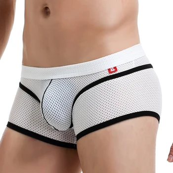 

Brand New Underwear Men Boxer Mesh U Pouch Sexy Underpants Cueca Pants Trunks Boxer shorts Male Panties