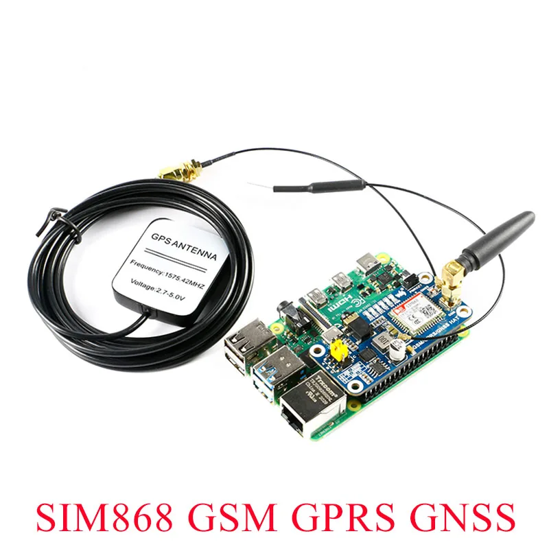

SIM868 GSM GPRS GNSS Bluetooth 3,0 шляпа для Raspberry Pi 2B/3B/Zero W Поддержка SMS телефонных звонков CP2102 UART WS0005