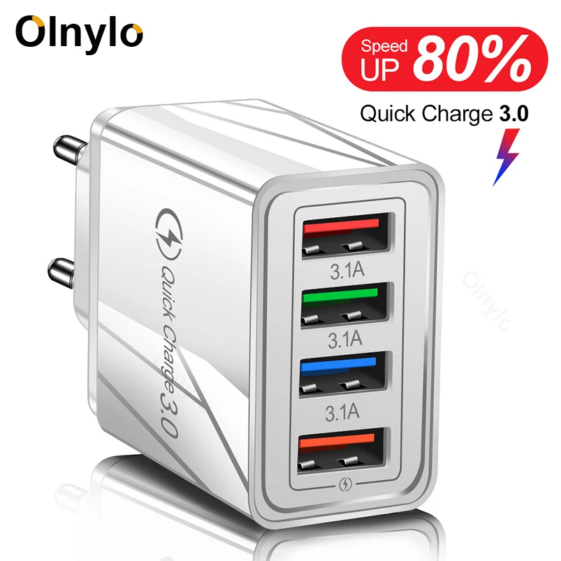 

5V 3A Quick Charge 3.0 2.0 USB Charger For iPhone Xiaomi Samsung Fast Charging Wall Mobile Phone Charger For Huawei Mate 30 Pro
