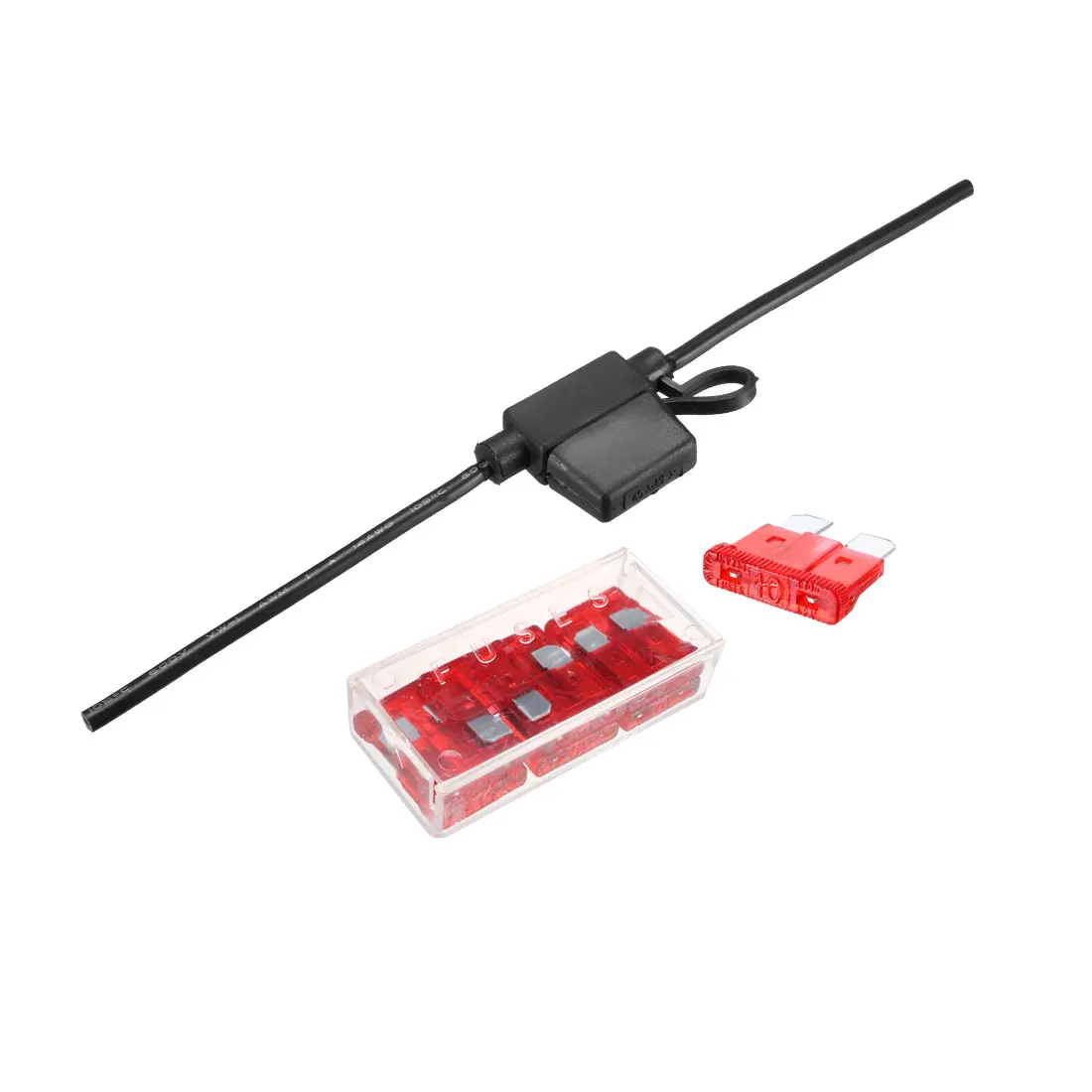 

uxcell In-line 14 Gauge AWG Car Waterproof Fuse Holder with 10 Pcs 10A ATC/ATO Blade Fuse Good Bending Performance