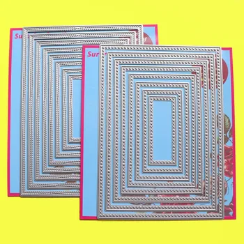

2-Set Cutting dies 5x7" double sewing & Cross stitch Rectangles Cardmaking & Scrapbooking DIY Paper Craft dies