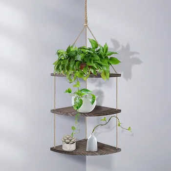 

Shelf Multi-Layer Fan-Shaped Corner Shelf Home Hanging Plant Potted Decoration Shelf Modern Simple Three-Layer Storage Tool #YL5