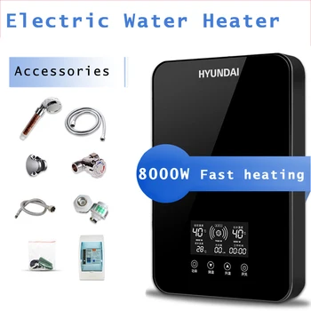 

8000W Electric Water Heater Small 3second Speed Heat LCD Digital Touching Control Constant Temperature Wall Mounted Water Heater