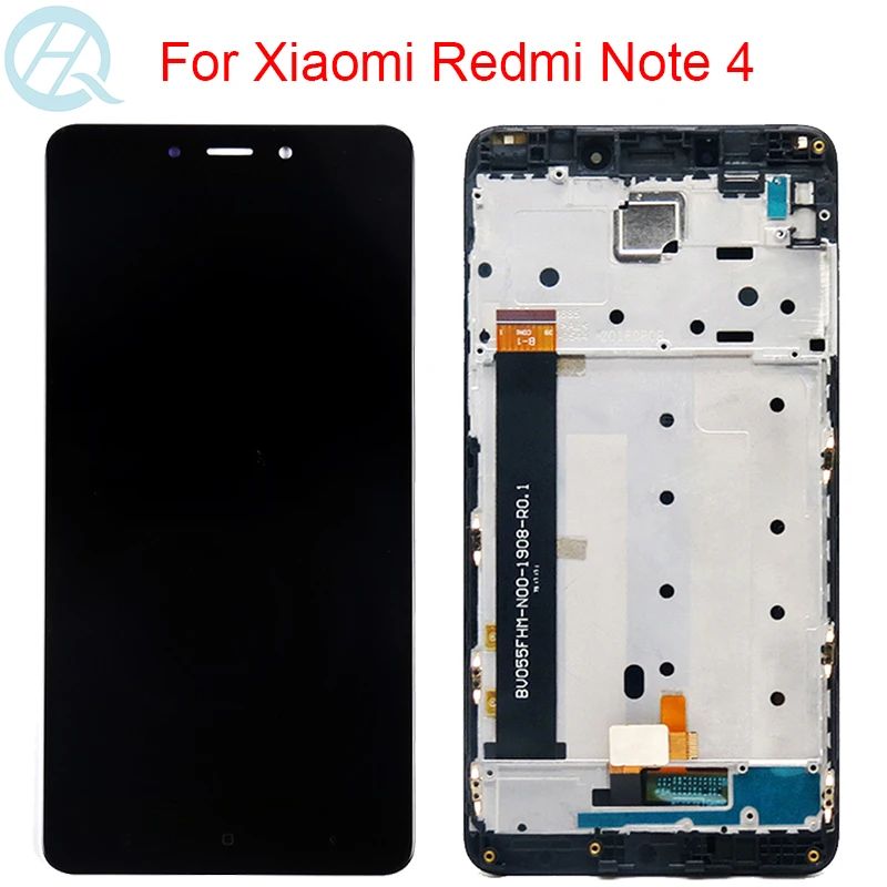 Оригинальный 10 сенсорный ЖК дисплей для Xiaomi Redmi Note 4 с рамкой экран в сборе Helio X20