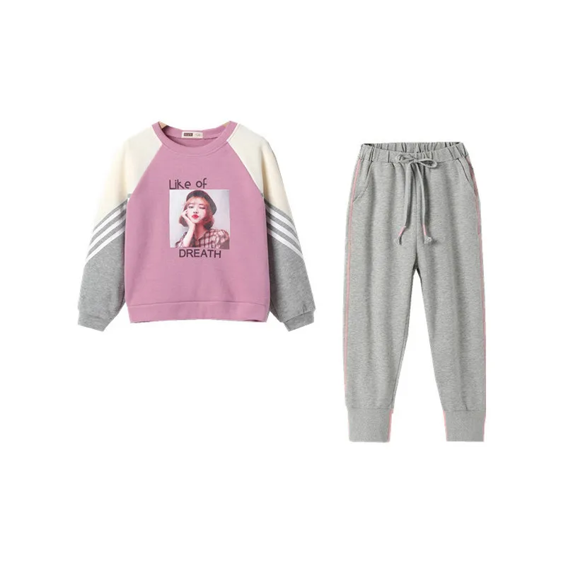 

3-14Yrs Girls Clothes Spring Active Girls Children Outfits Set Long Sleeve Sport Suit for Big Girls Autumn Clothing Sets CL125
