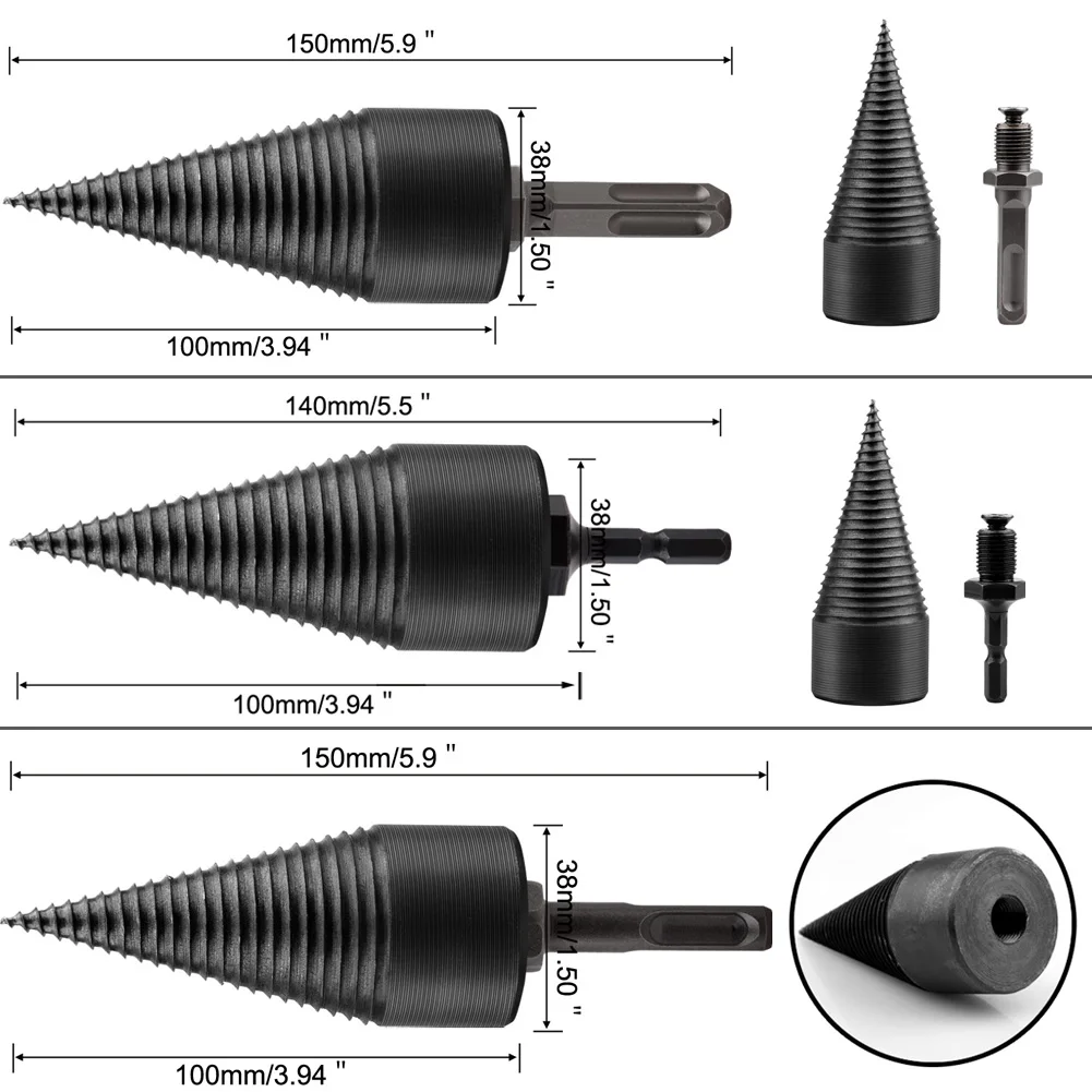 32/38 мм, буровое долото из высокопрочной стали нарезать древесины разделительный инструмент для разделения конус колуны древесины прямоугольного сечения дерева автомат защити дрова измельчитель