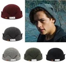 1 шт шапка Керлинговая шапка в морском стиле повседневное шапка женская мужская теплая вязаная зимняя шапка модные Сплошной цвет шапка