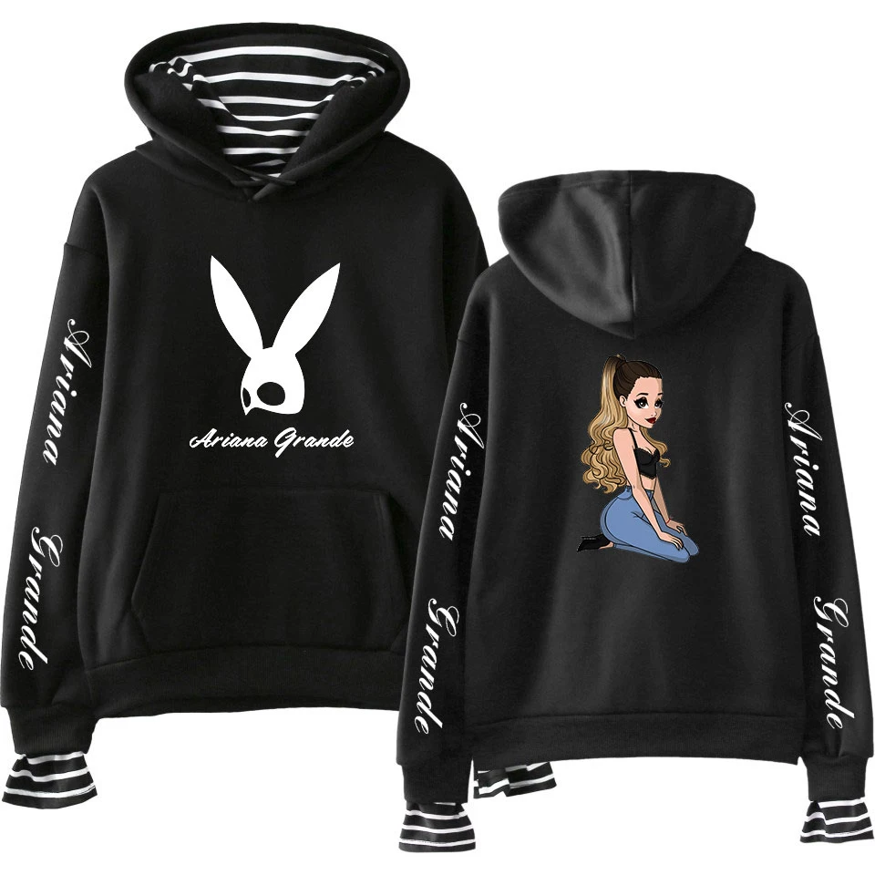 Ariana Grande толстовки KPOP хлопковые водолазки негабаритный свитер с капюшоном для женщин Ariana Grande толстовки moletom для женщин - Цвет: E