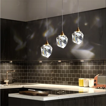 

Led Crystal Kitchen Hanging Lights Nordic Restaurant Dining Room Bar Luxury Led Pendant Lights Fixtures Indoor Hanglamp