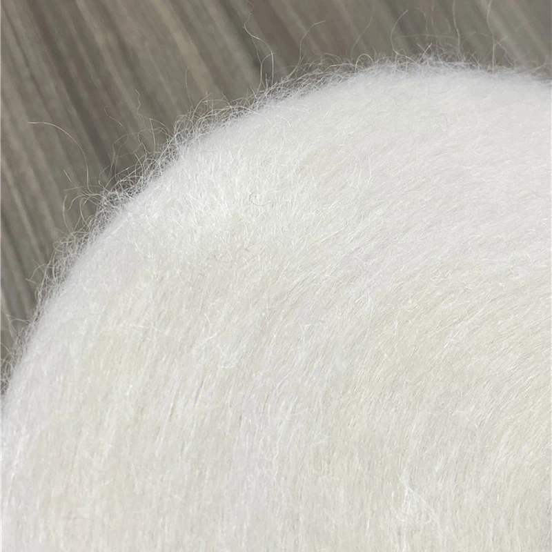 Hot 500g White Soft Plush Fine Wool Mohair Yarn for Knitting Baby Organic Hand Crochet Knit Sewing Weaving Thin Thread X5353 2