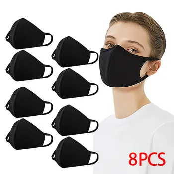 

8 Pcs Reusable Dustproof Mask Dust Mask Pm2.5 Windproof Foggy Haze Pollution Respirato Air Layer Fabric Reuse Mouth Face Cover