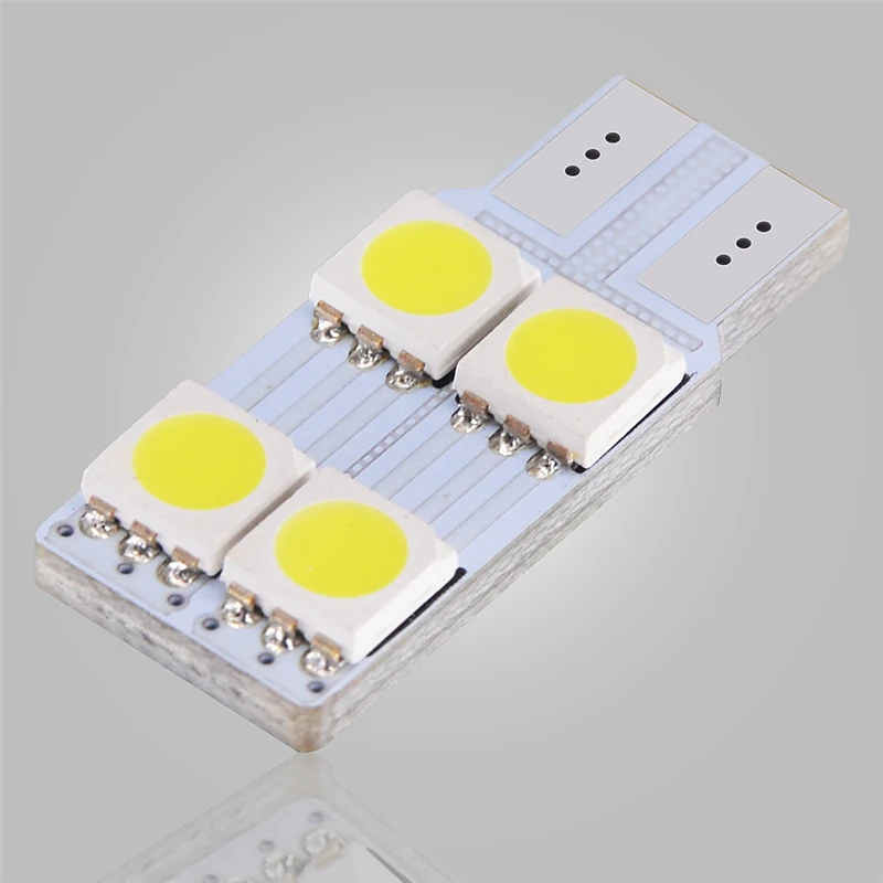 500x автомобиль T10 W5W 194 светодиодный 5050 SMD 4 светодиодный Авто клиновидный для салона светильник Купол Карта багажник фонарь освещения номерного знака