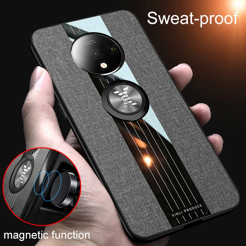 

For One plus 7T case Luxury Car Support Back Case For One plus 6 7 Pro For One plus 6T Phone Case 360 Rotating Adsorption Ring