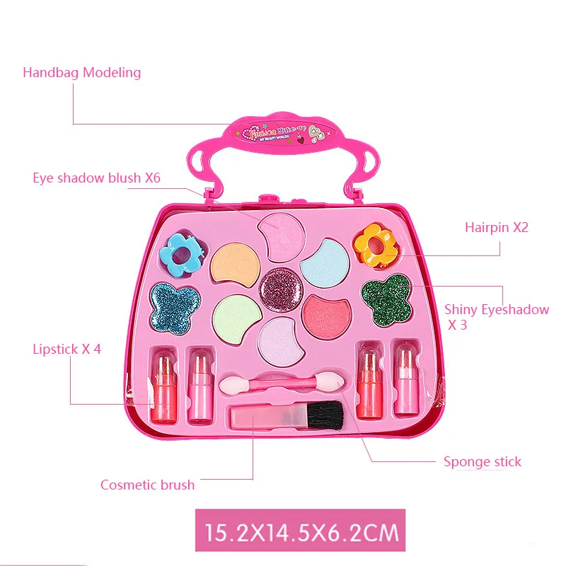 17 шт. модная модель дома для девочек игрушечный макияж коробка детская сумочка Косметика игрушка принцесса Макияж игрушка-подарок для девочки - Цвет: 17 PCS