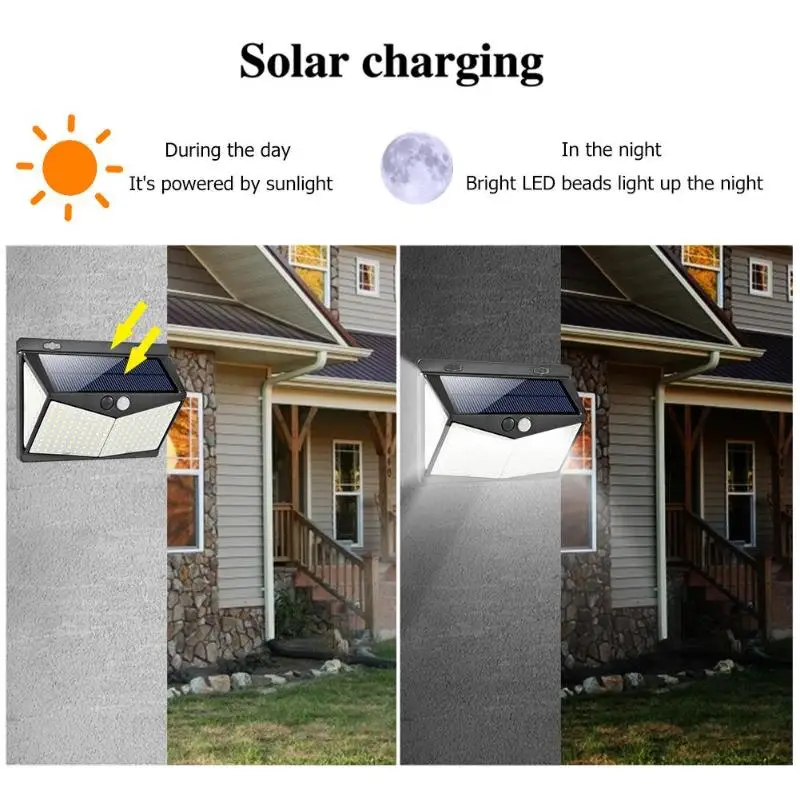 Уличная лампа с пассивным ИК датчиком движения 208 светодиодов IP65