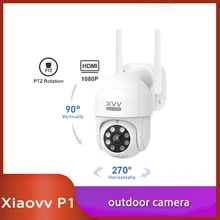 Xiaovv p1 câmera ip ptz ação câmera ip65 infravermelho 8 visão noturna rotação 1080p hd qualidade de imagem luzes suporte por mi casa app