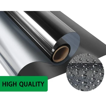 

High Quality Black-Silver Mirror Window Film Reflective One Way Mirror Self-Adhesive Heat Control Glass Window Tint 60*500 Cm
