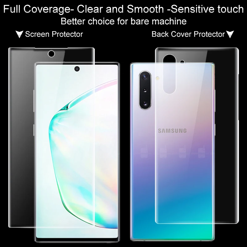 

Imak Hydrogel III Film For SS Galaxy Note 10/10 Pro Screen Protector 2PCS Full Coverage Soft Clear Front Back Protective Film