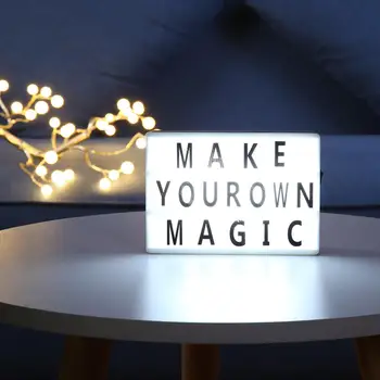 

LED Light Box Battery Powered DIY A6 Letters Combination Table Decorative Lamp for Home Holiday Bedroom Indoor