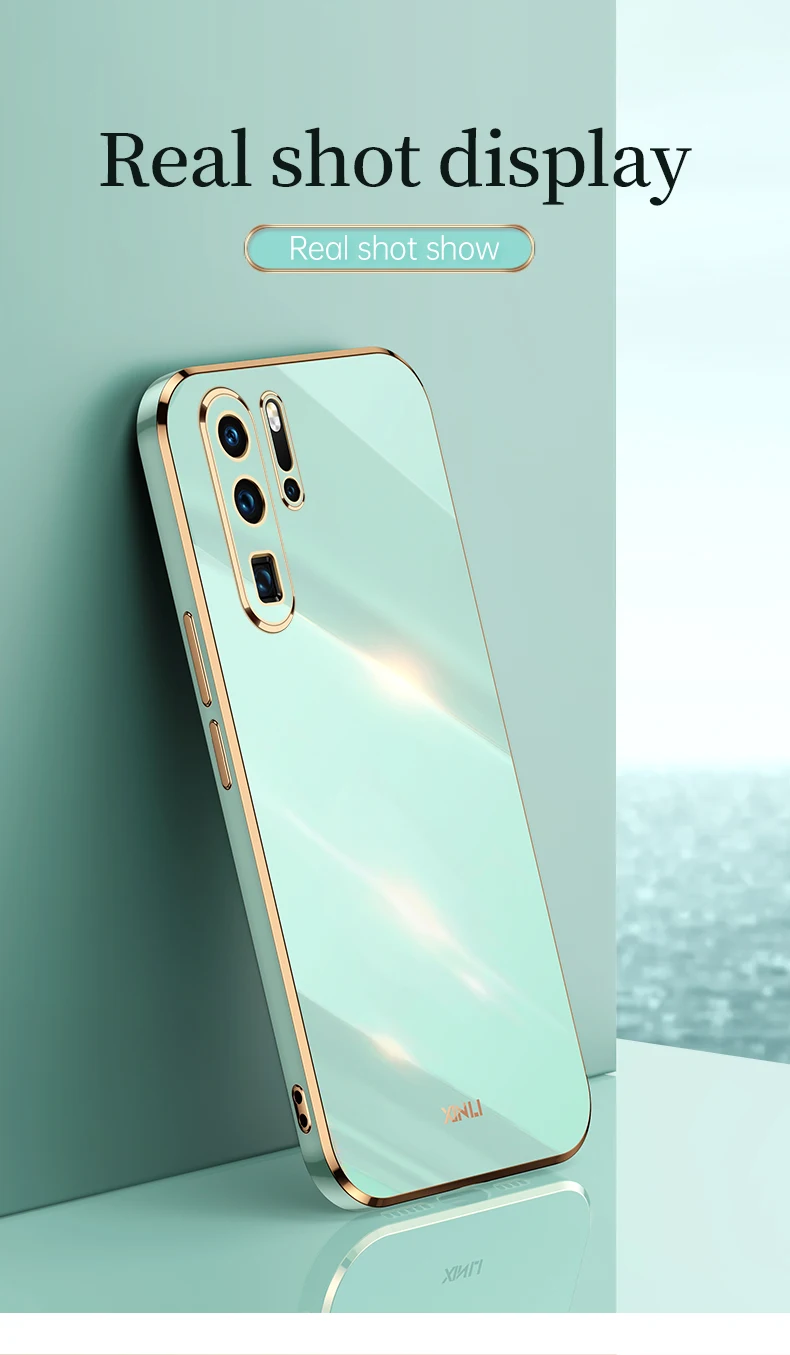 Luxuriöse quadratische Beschichtung aus weichem Silikon für Huawei P30 P50 P40 Pro Lite Mate 30 40 Pro Nova 8 SE, stoßfeste Candy-Abdeckung_voghion.com