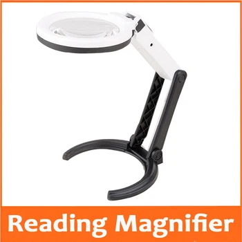 

2.5X 8X Desktop LED Illuminated Plug-in Dest-type Handheld Dual-purpose Magnifier Repair Tool Foldable Table Magnifying Glass