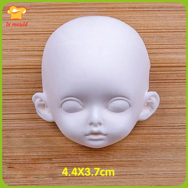 Clay Soft Pottery Figure Face Silicone Molds Doll Shape Mould Baby Face Fondant Moulds 5