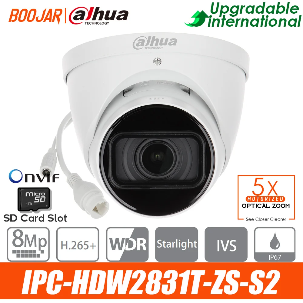 IPC-HDW2831T-ZS-S2 de caméra IP dorigine Dahua 4k 8MP 2.7mm-13.5mm objectif zoom motorisé emplacement pour carte SD intégré IR40M poe Starlight