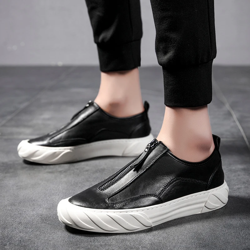 

Spring Casual Shoes Men Leather Designer Fashion sneakers High Quality Lace Up Outdoor Flats Shoes