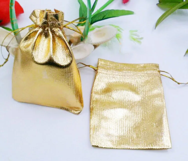 

30pcs 11*16cm gold bags woman vintage drawstring bag for Wedding/Party/Jewelry/Christmas/Gift diy handmade Pouch Packaging Bag