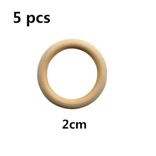 5pcs 2cm Натуральные зубцы из древесины бусины деревянные кольцемер Дети Diy Деревянный аксессуар для изготовления ювелирных изделий Ловец снов макраме аксессуары - Цвет: 5pcs 2cm