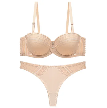 

Sexy G string thong Bra Set Push Up Lace Underwear Set Intimate Thin Cup Plus Size lingerie Bra Panty Set