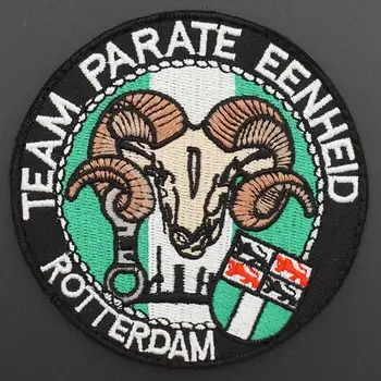 

TEAM PARATE EENHEID ROTTERDAM Tactical Military Morale Patches Embroidery Badge with hook backing in backpack Jackets hat