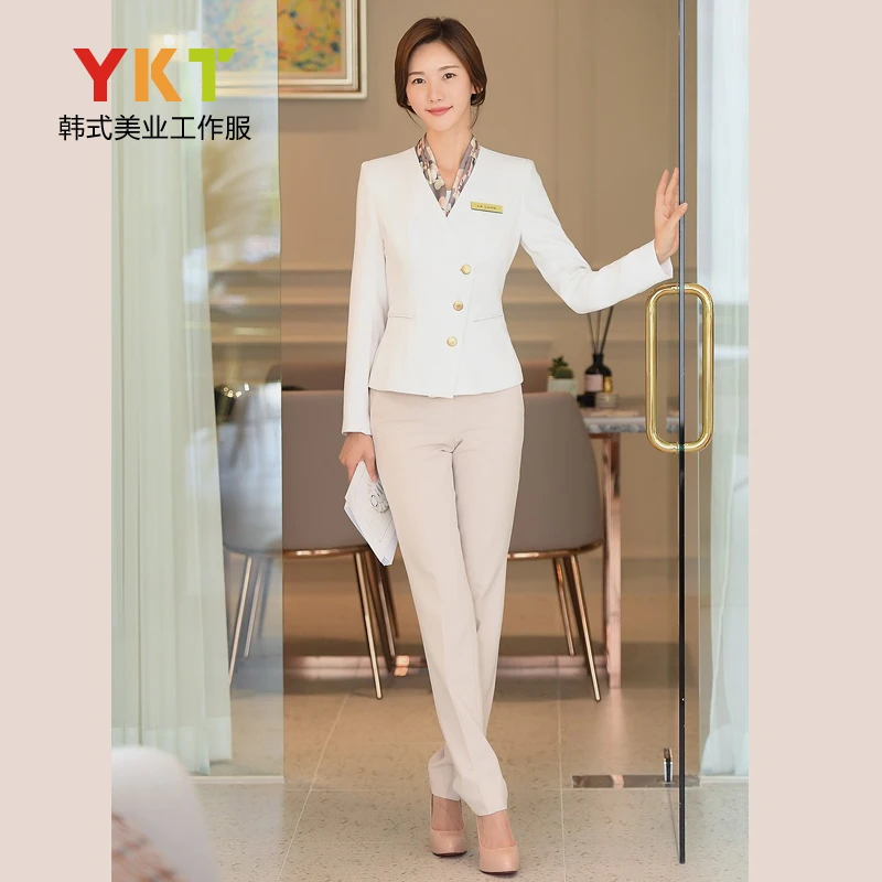 2019 Autumn New Company's Front Platform Suit Professional Women's Suit Long Sleeve Korean Slim And Slim Suit
