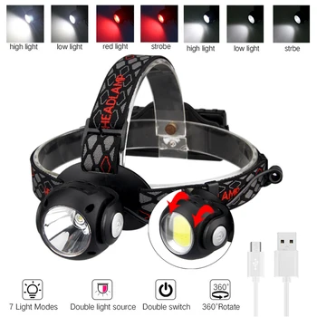 

LED headlamp fishing headlight T6 USB Zoomable lamp Waterproof Head Torch flashlight Head lamp use 18650 For camping