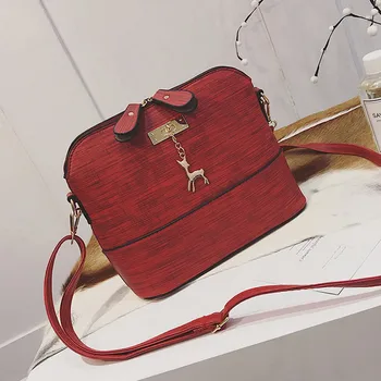 

Women Crossbody bag purses with Fawn decoration Soft PU Leather Messenger bag Shoulder bag zipper Design Daily shop office mothe