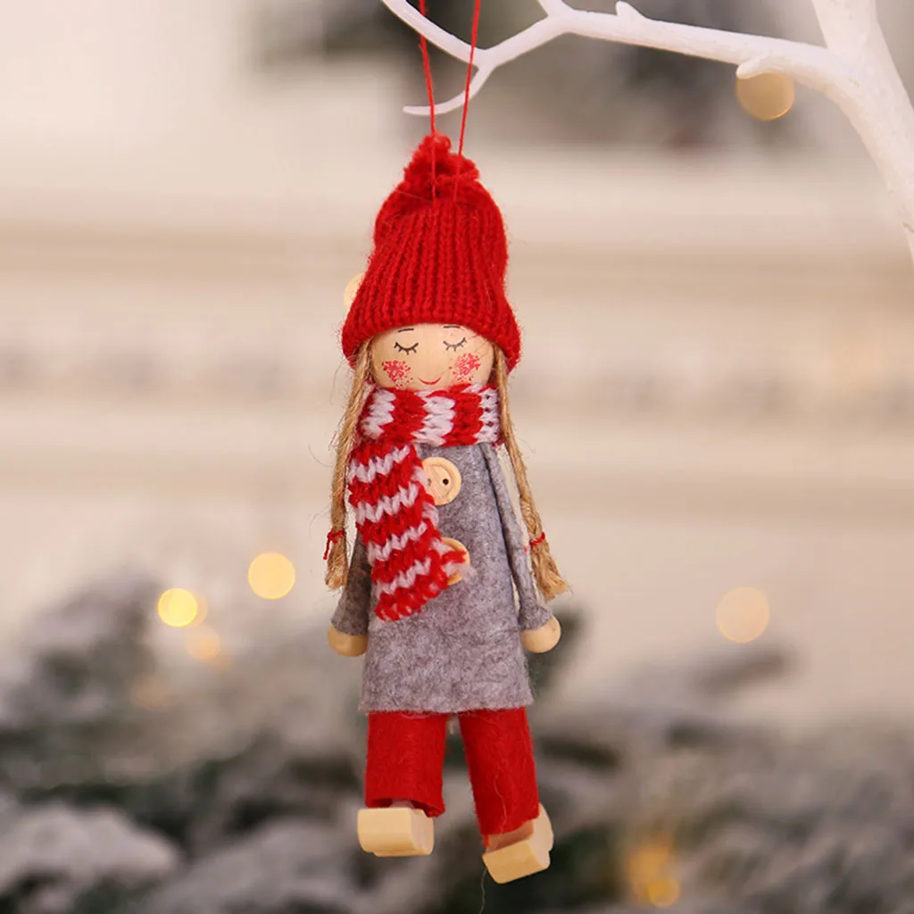 Рождественская деревянная детская подвеска, милая Рождественская елка, подвесное украшение, Рождественская игрушка для детей, новогодние подарки, adornos de navidad