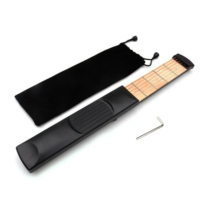 Portable Pocket 6 Fret Guitar Chord Practice Trainer Wrench Velvet Bag Suit Plastics Wood Parts Accessories | Спорт и развлечения