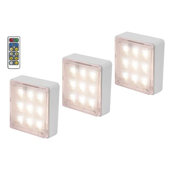 

Wireless Dimmable Led Night Light Remote Control Battery Square Stair Hallway Kitchen Closet Wardrobe Cabinet Light