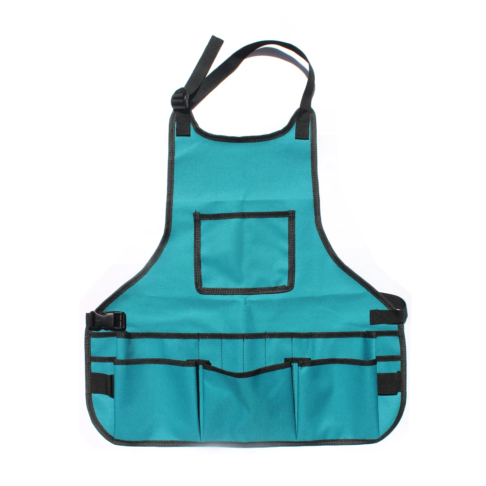 Синий Shoulder Adjustable Strap Oxford Fabric Practical Repair Kits Hardware Tool Work Apron Garden Lawn Waterproof Multiple Pockets - Цвет: Синий