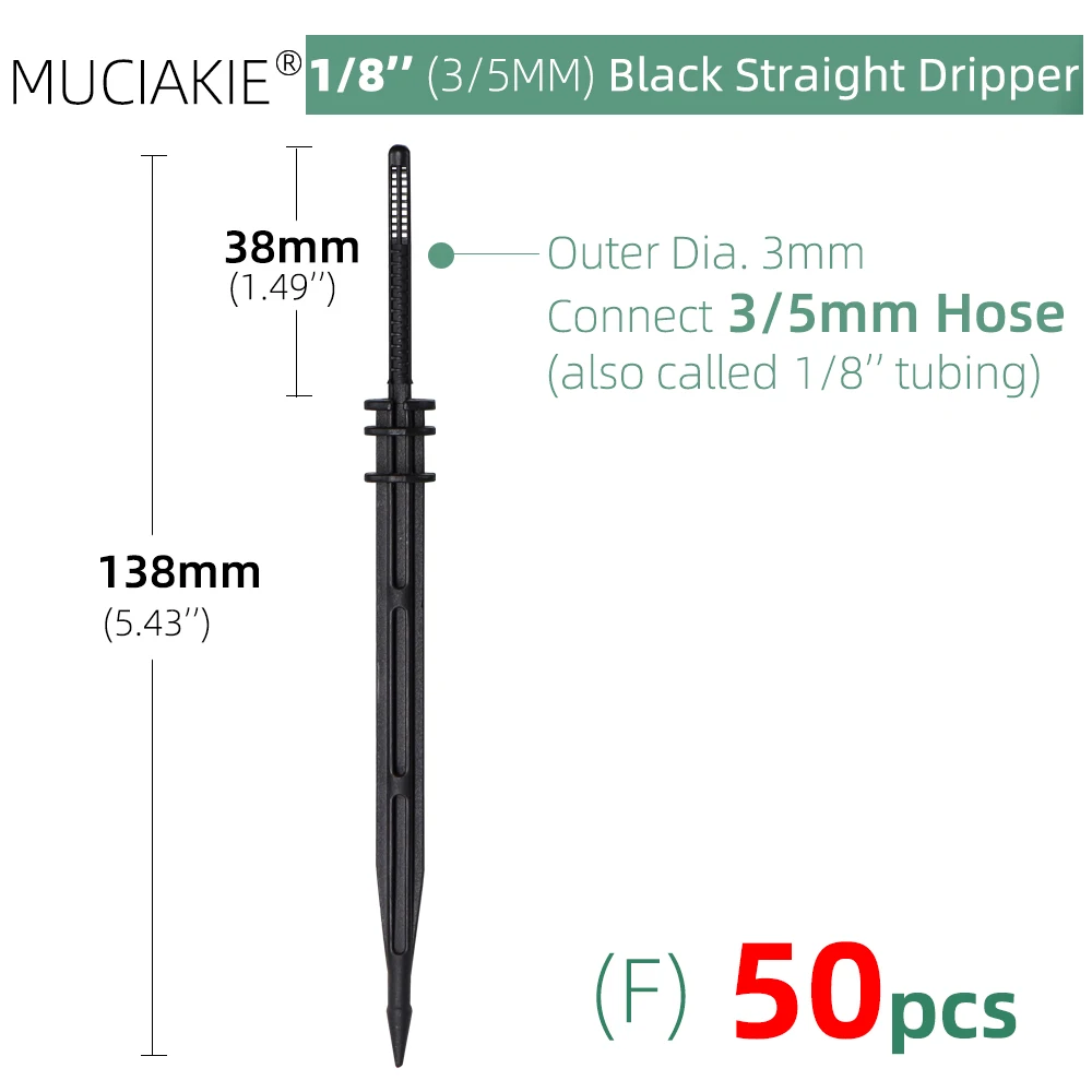 MUCIAKIE 24 Types 3/5MM 1/8'' Micro Drippers Fittings Garden Drip Irrigation Emitters Compensation 2/3/5/6-Way Coupling Adaptor self watering kit Watering & Irrigation Kits