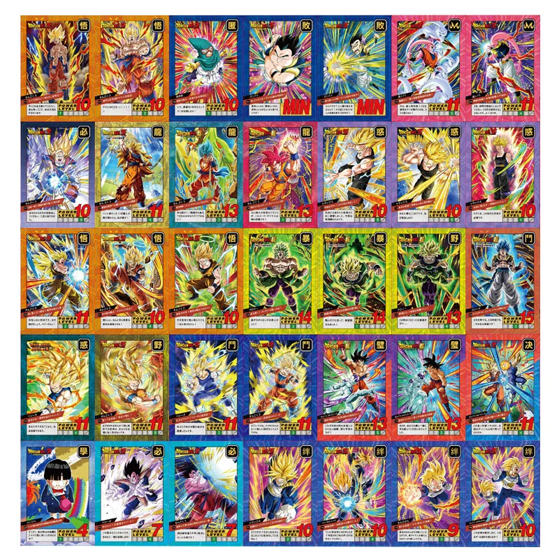 New Out of Print Limit Anime Dragon Ball Cards Crack Down Color Doll Son  Goku Saiyan Figure Flash Card Collection 54pcs/set - AliExpress