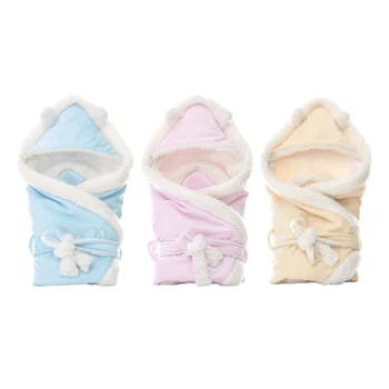 

Newborn Ultra-Soft Plush Infants Swaddling Sleepsack Baby Swaddle Blanket Sleeping Bag Universal Hooded Stroller Wrap