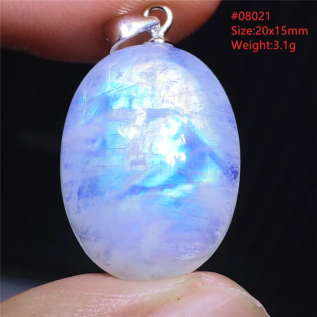 Pendant Necklace Silver Necklace Silver Pendant Natural Moonstone Blue Light Pendant Oval Beads Women Men Necklace 925 Silver Moonstone Pendant AAAAAA