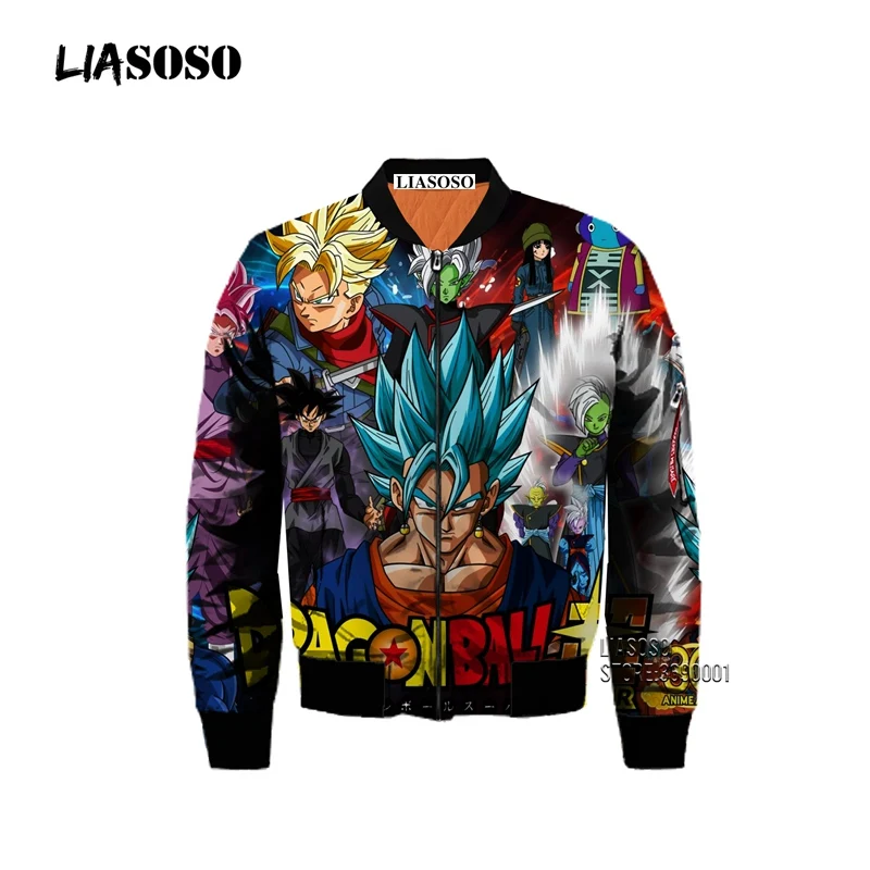 Dragonball Супер Saiyan Goku Vegeta 3D принт Мужская Зимняя Толстая куртка-бомбер летная Куртка Пальто повседневные топы в стиле хип-хоп Уличная одежда - Цвет: 2