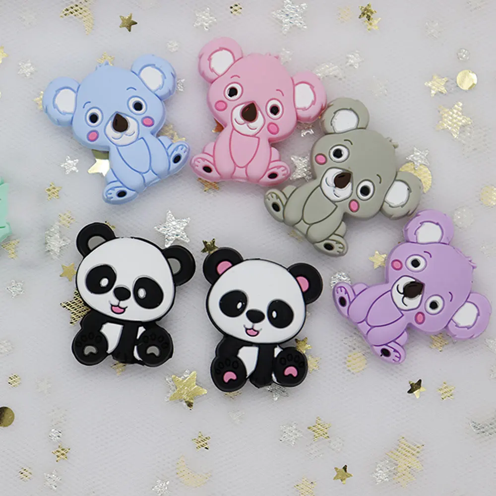 10 шт. силиконовые бусины Koala Panda Perle для изготовления украшений Прорезыватель