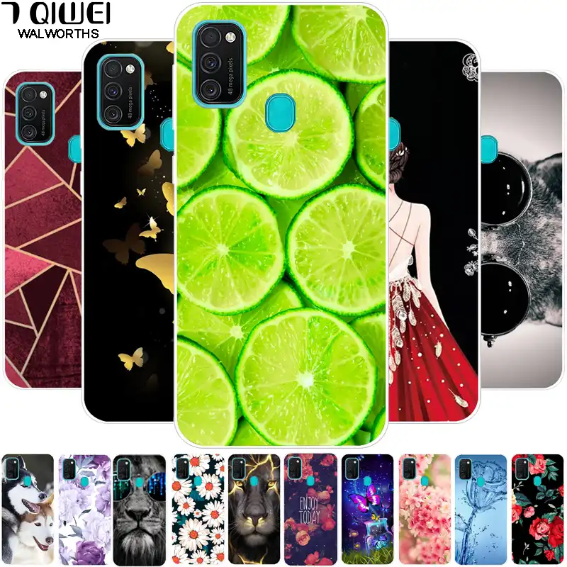 For Samsung A21S Case Phone Cover Silicone Soft TPU Back Cover for